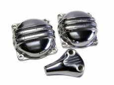 FORK W650用 キャブレタートップカバー 'Rounded Fin' セット