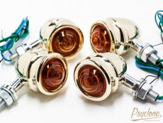 Psyclone ブラス削り出しバレットウインカー 4個セット「MOTOR ROCK」