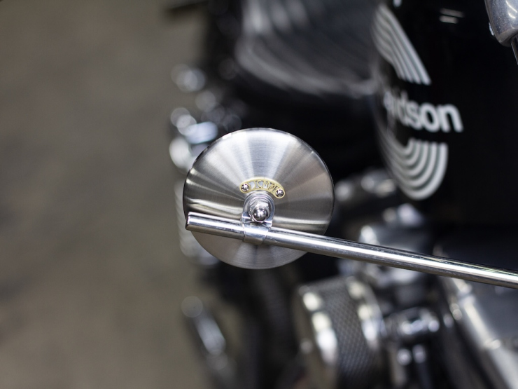 JCMA Φ80 モーターロック　ミラー ラウンドミラー　ヘアライン モーターロック ハーレー汎用 JCMAミラー φ80 ヘアライン ハーレー