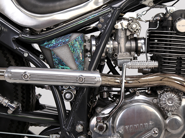 FORK ヒートガード For 45mm Pipes 'Tri Line Short'「MOTOR ROCK」