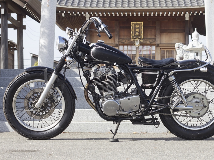 SR400 わかし 自家塗装 タンク 艶消しブラック