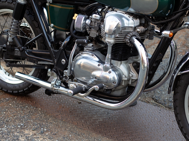 W650/400用 オールドスタイル手曲げマフラー Type1 クローム