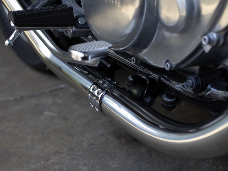 SR400用 69メガホン 新型フルエキ ダウン FI車「MOTOR ROCK」