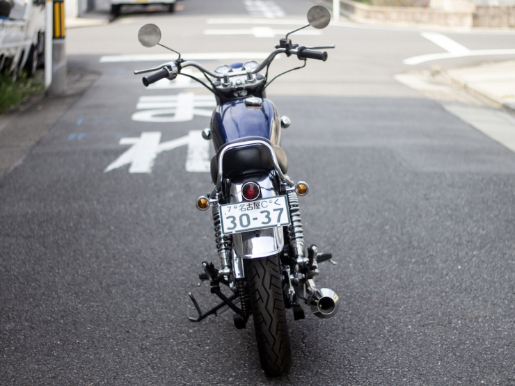 SR400/500用 11インチ ショートサスペンション クローム「MOTOR