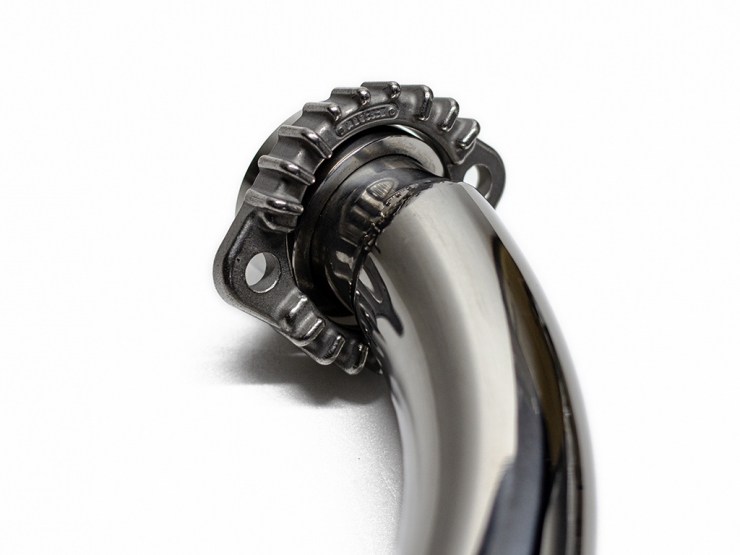 SR400/500用 オールドスタイル手曲げマフラー ベアメタル「MOTOR