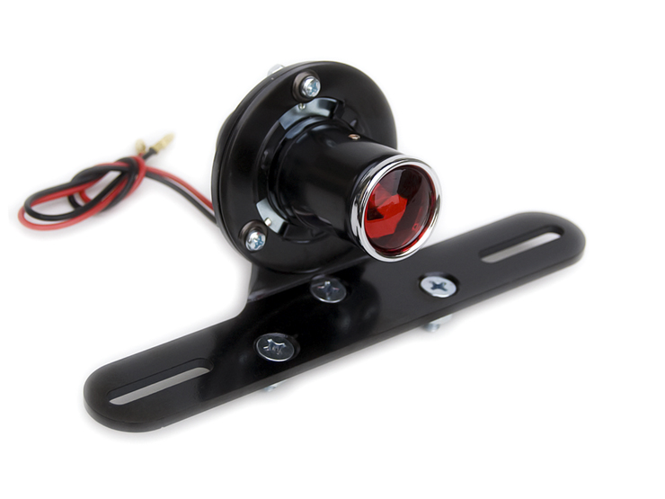 ルーカステールランプ 在庫わずか】汎用 81mm 12V20/20W G18 レッド アルミプレート付
